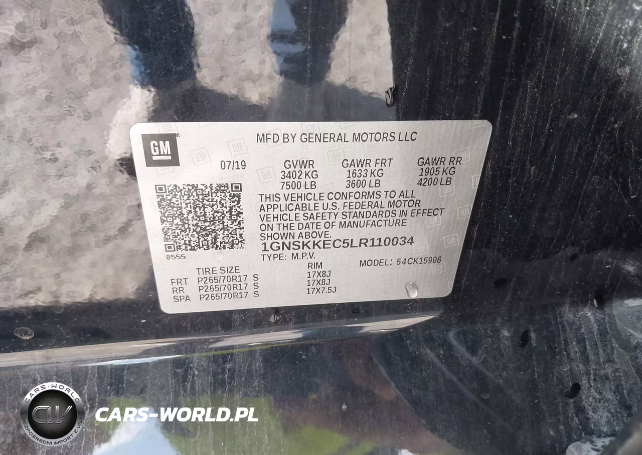 2020 Chevrolet Suburban 4Wd Commercial Fleet VIN:1GNSKKEC5LR110034 - 9