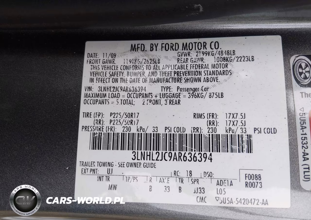 2010 Lincoln Mkz VIN:3LNHL2JC9AR636394 - 9