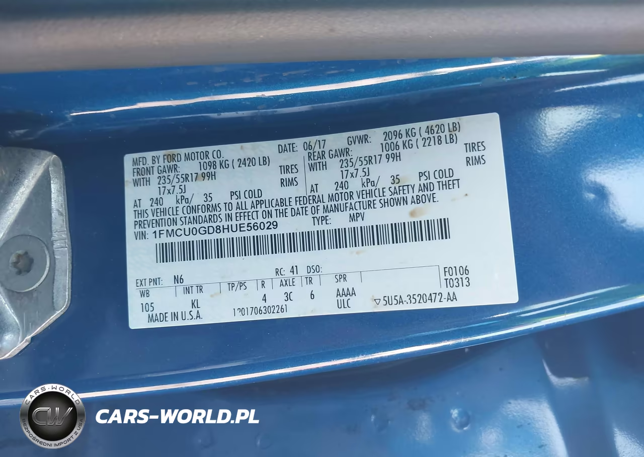 2017 Ford Escape Se VIN:1FMCU0GD8HUE56029 - 9