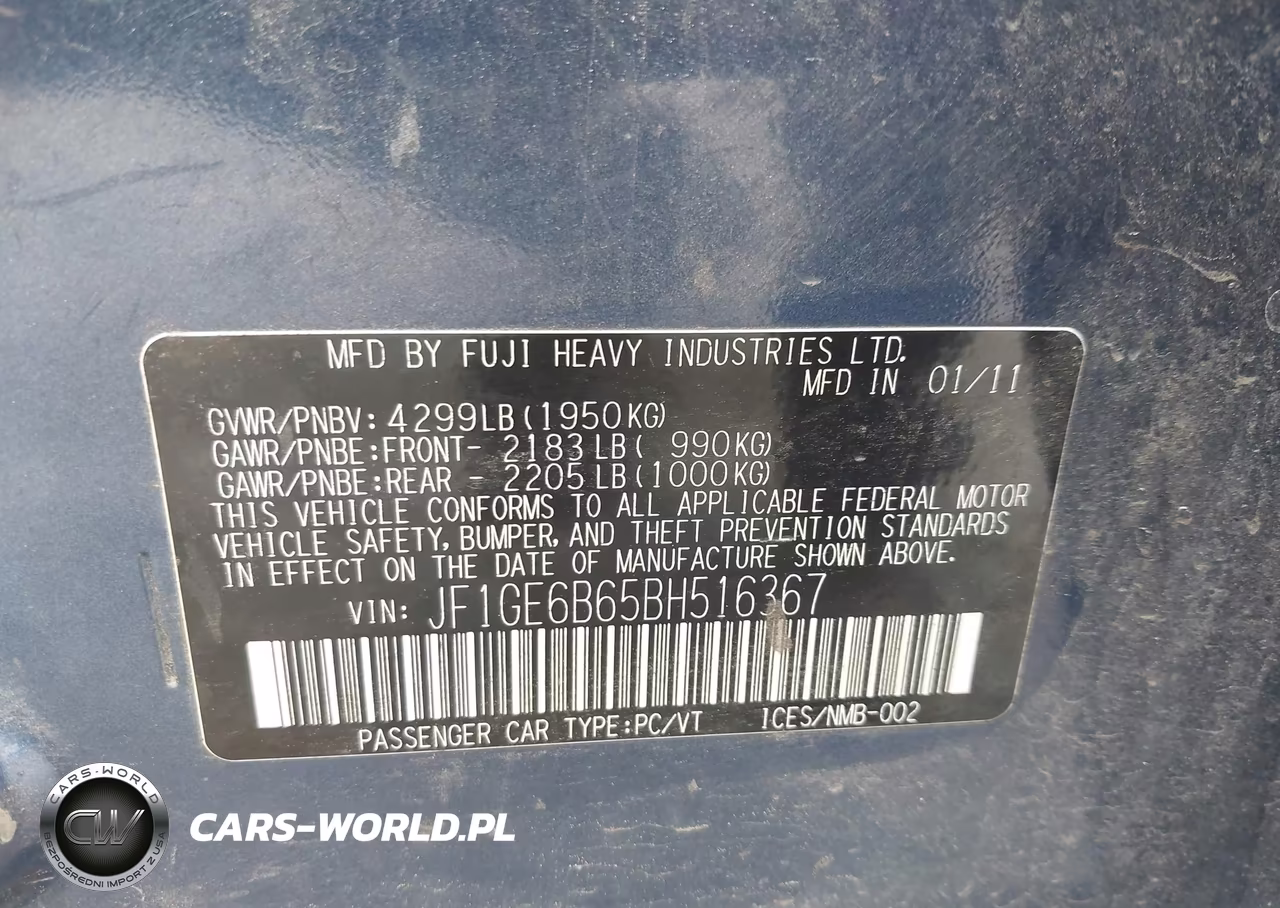 2011 Subaru Impreza 2.5I Premium VIN:JF1GE6B65BH516367 - 9