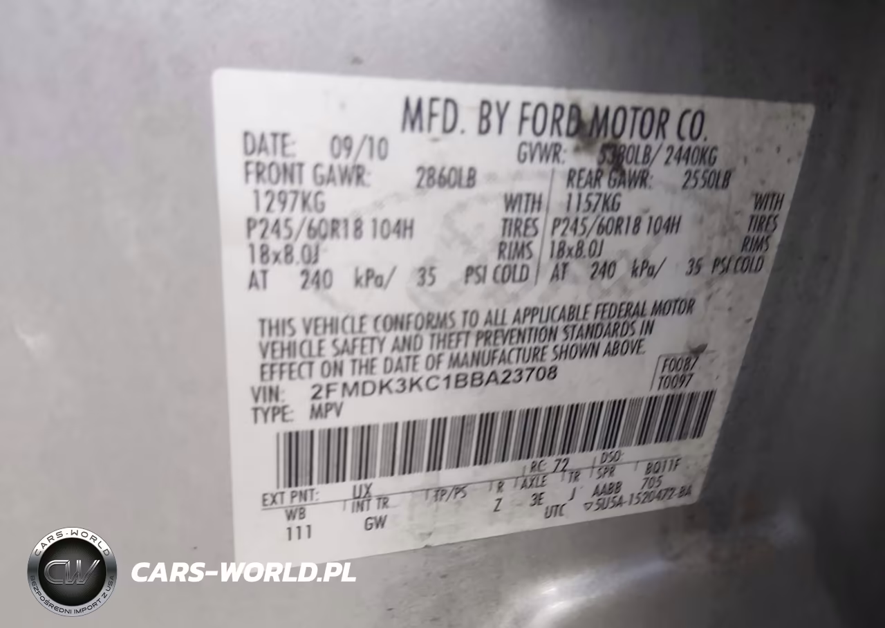 2011 Ford Edge Limited VIN:2FMDK3KC1BBA23708 - 9