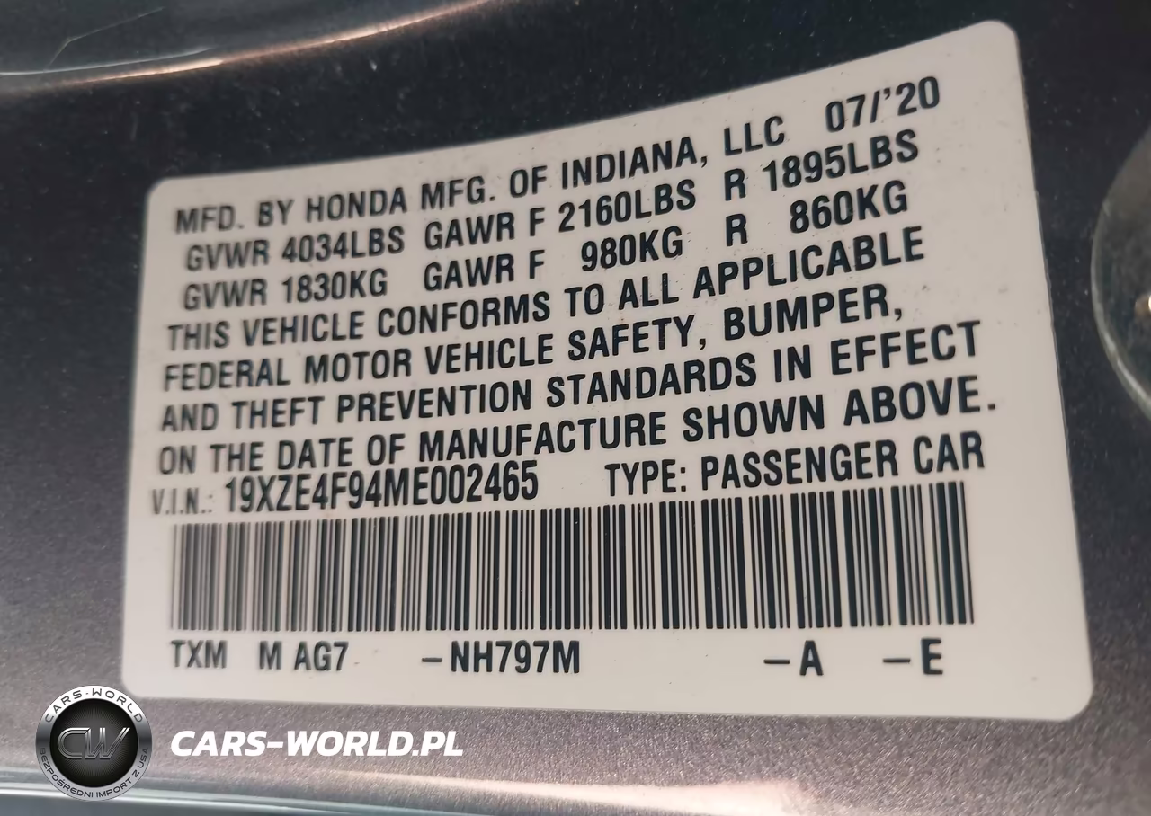 2021 Honda Insight Touring VIN:19XZE4F94ME002465 - 9