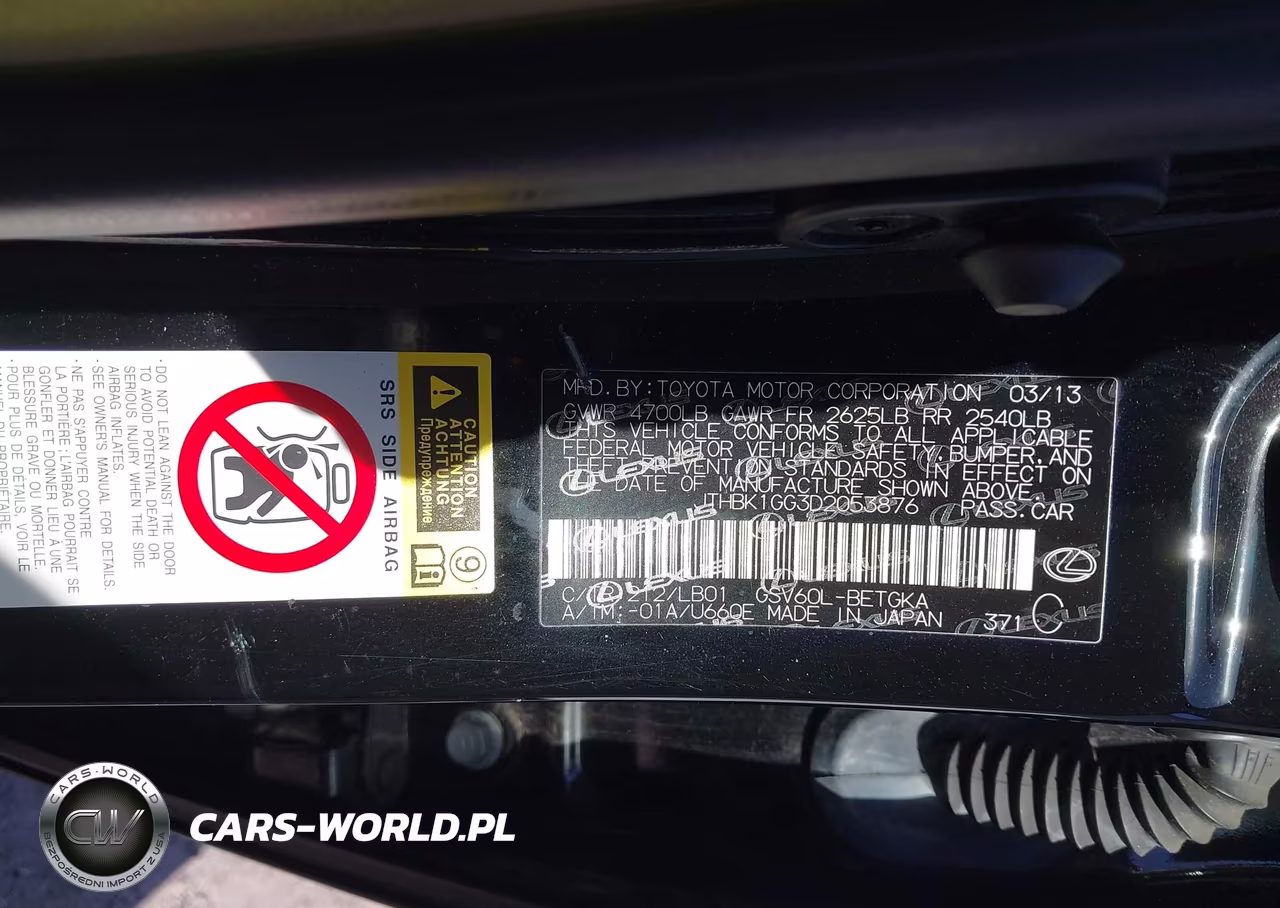2013 Lexus Es 350 VIN:JTHBK1GG3D2053876 - 9