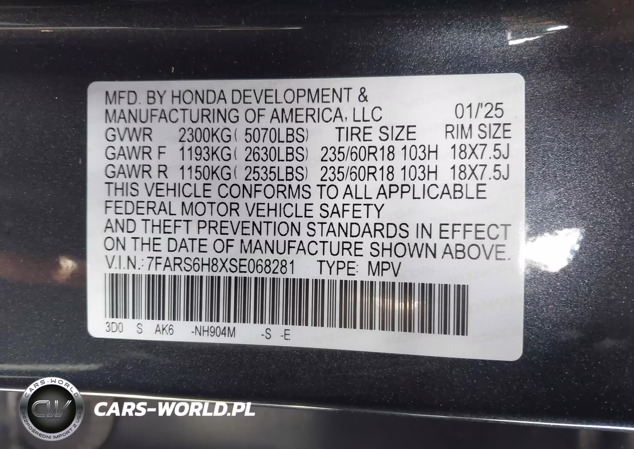 2025 Honda Cr-V Hybrid Sport-L VIN:7FARS6H8XSE068281 - 9