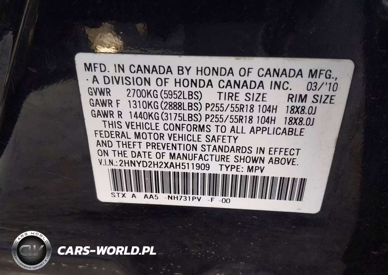 2010 Acura Mdx VIN:2HNYD2H2XAH511909 - 9