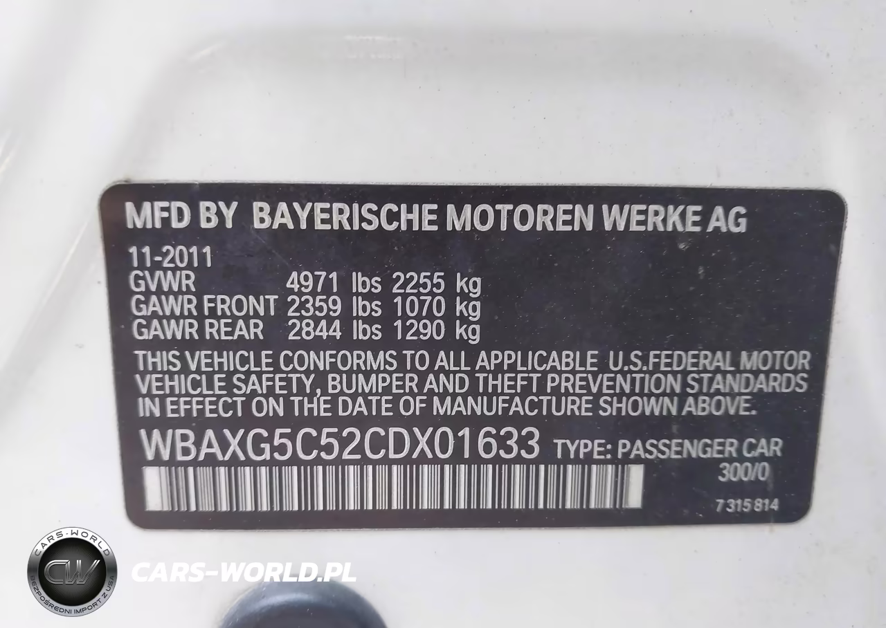 2012 BMW 528I VIN:WBAXG5C52CDX01633 - 9