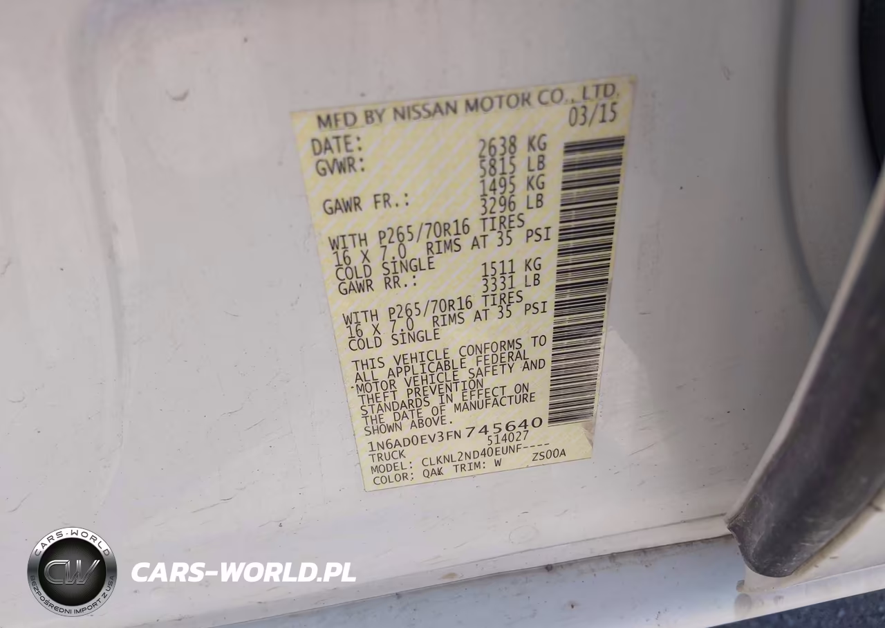 2015 Nissan Frontier Sv VIN:1N6AD0EV3FN745640 - 9
