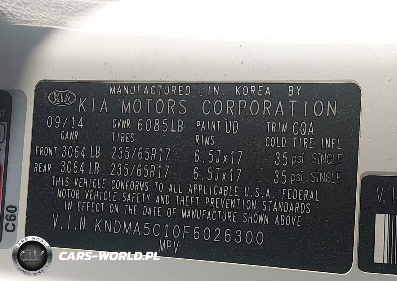 2015 Kia Sedona L VIN:KNDMA5C10F6026300 - 9