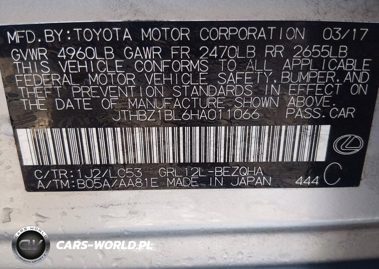 2017 Lexus Gs 350 VIN:JTHBZ1BL6HA011066 - 9