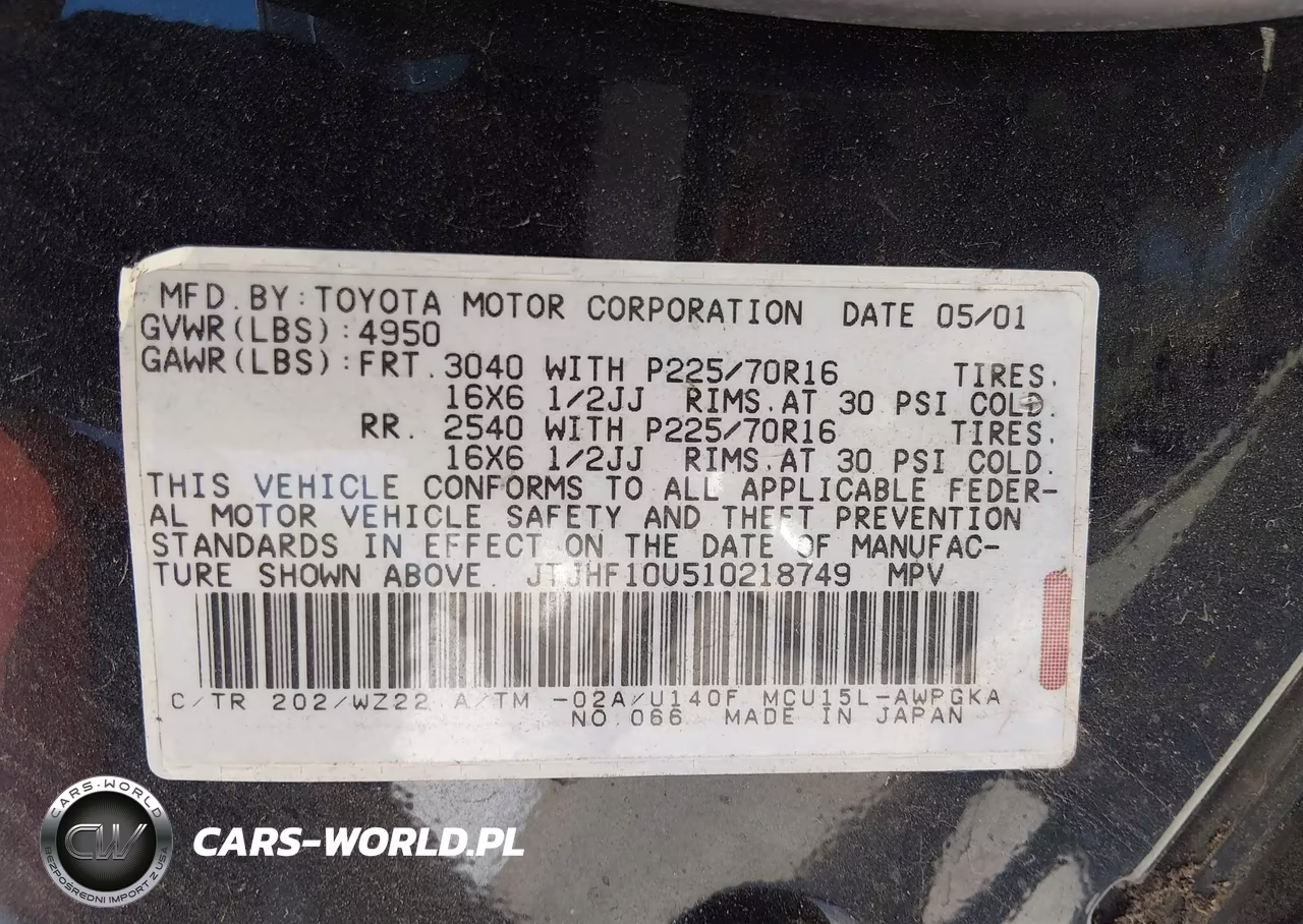 2001 Lexus Rx 300 VIN:JTJHF10U510218749 - 7