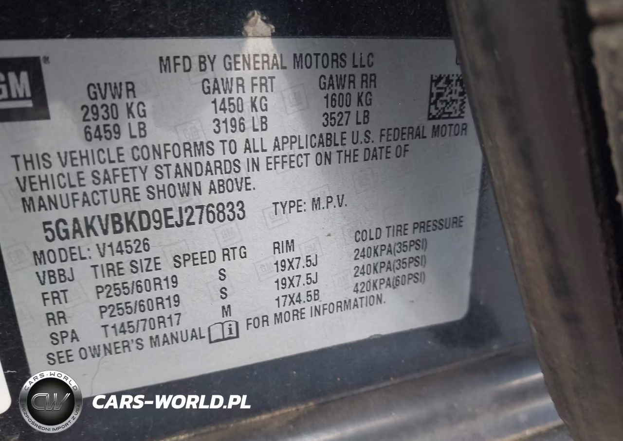 2014 Buick Enclave Leather VIN:5GAKVBKD9EJ276833 - 9