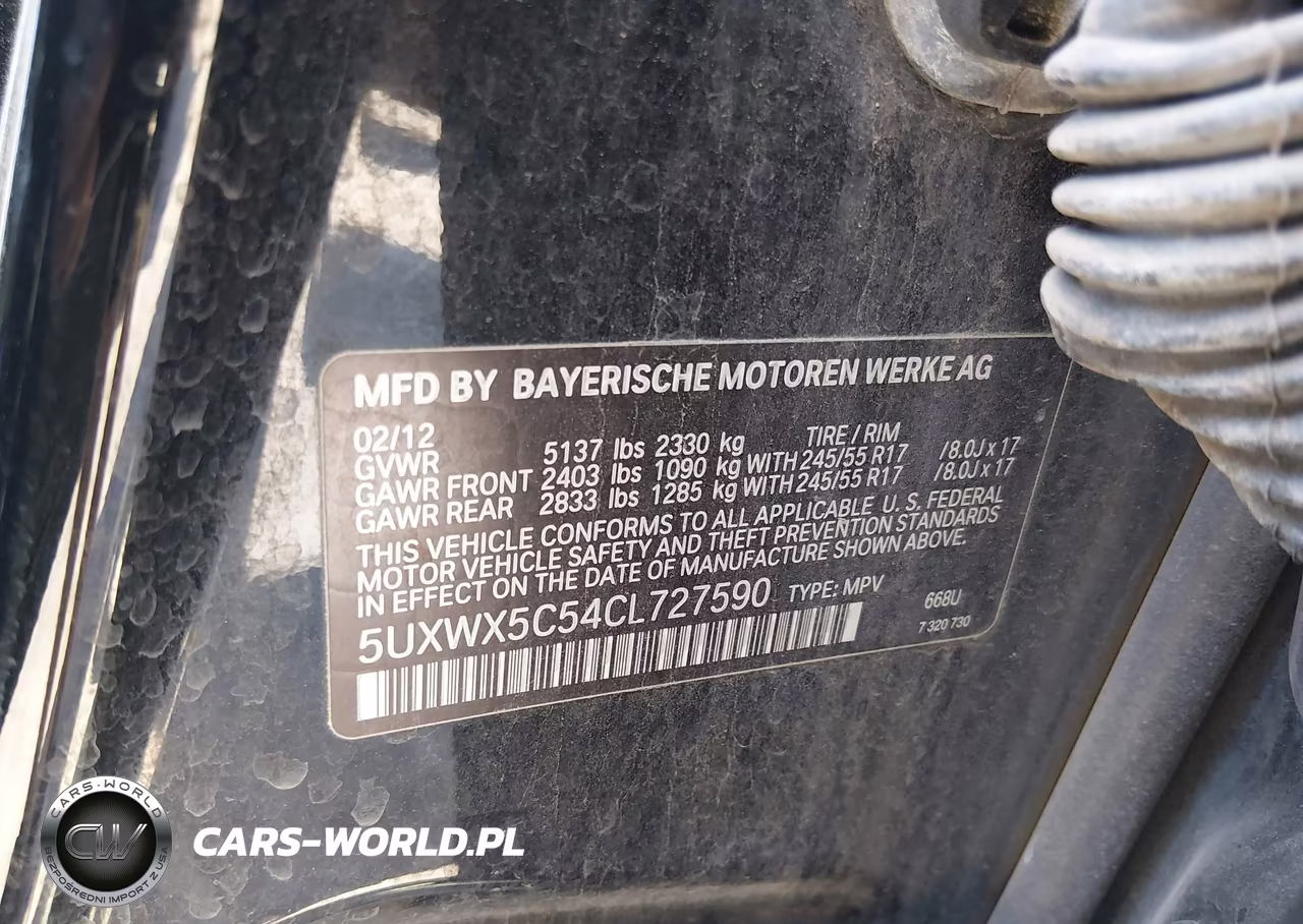 2012 BMW X3 xDrive28I VIN:5UXWX5C54CL727590 - 9