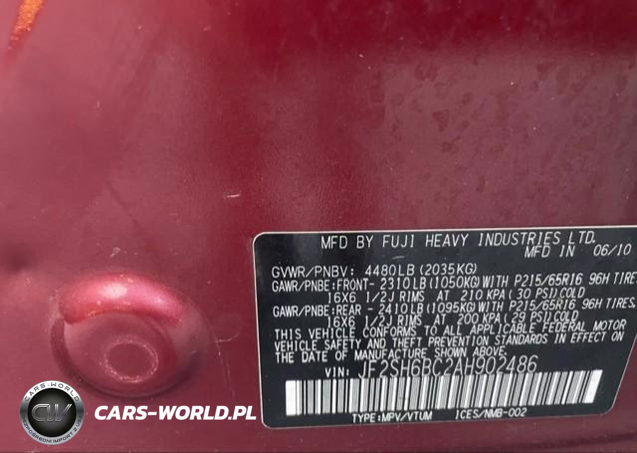 2010 Subaru Forester 2.5X VIN:JF2SH6BC2AH902486 - 9