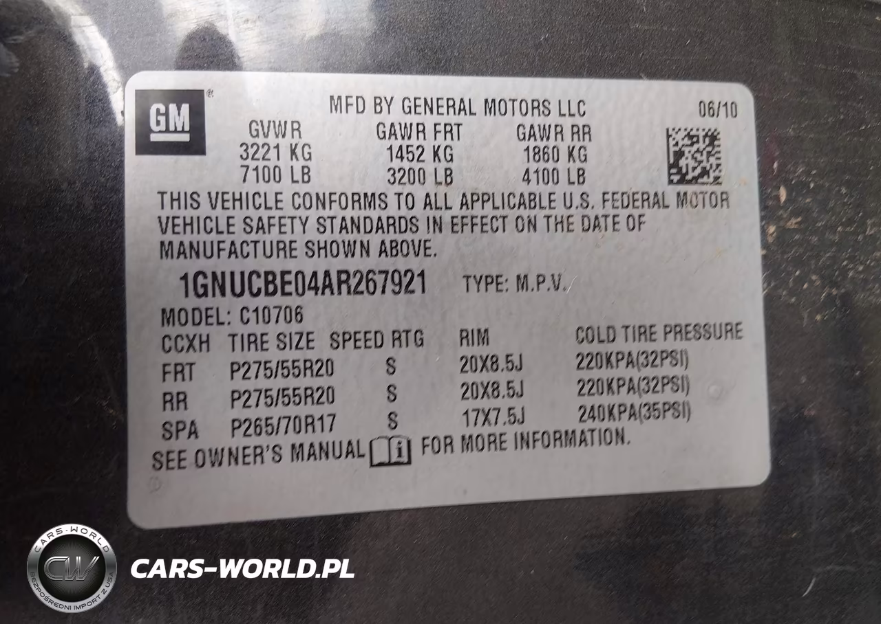 2010 Chevrolet Tahoe Lt VIN:1GNUCBE04AR267921 - 9