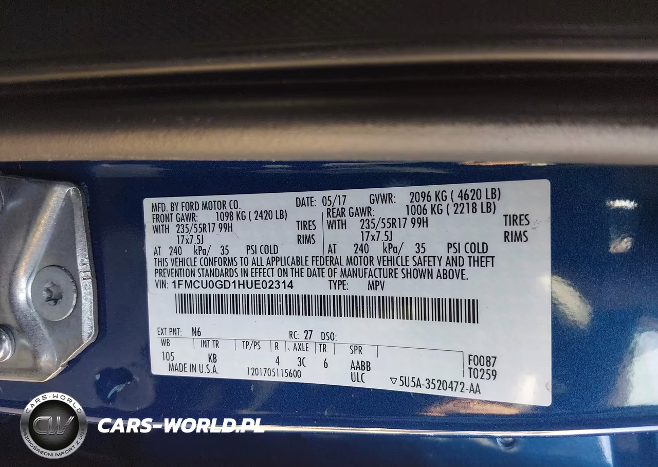 2017 Ford Escape Se VIN:1FMCU0GD1HUE02314 - 9