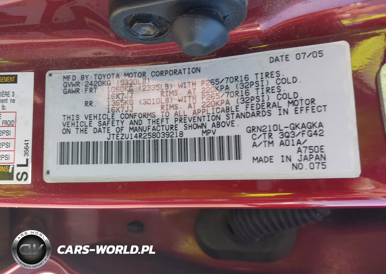 2005 Toyota 4Runner Sr5 V6 VIN:JTEZU14R258039218 - 9