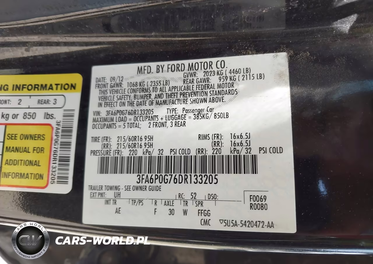 2013 Ford Fusion S VIN:3FA6P0G76DR133205 - 9