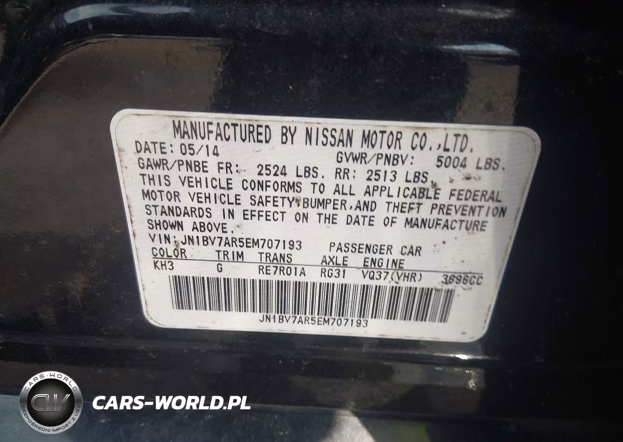 2014 Infiniti Q50 VIN:JN1BV7AR5EM707193 - 9