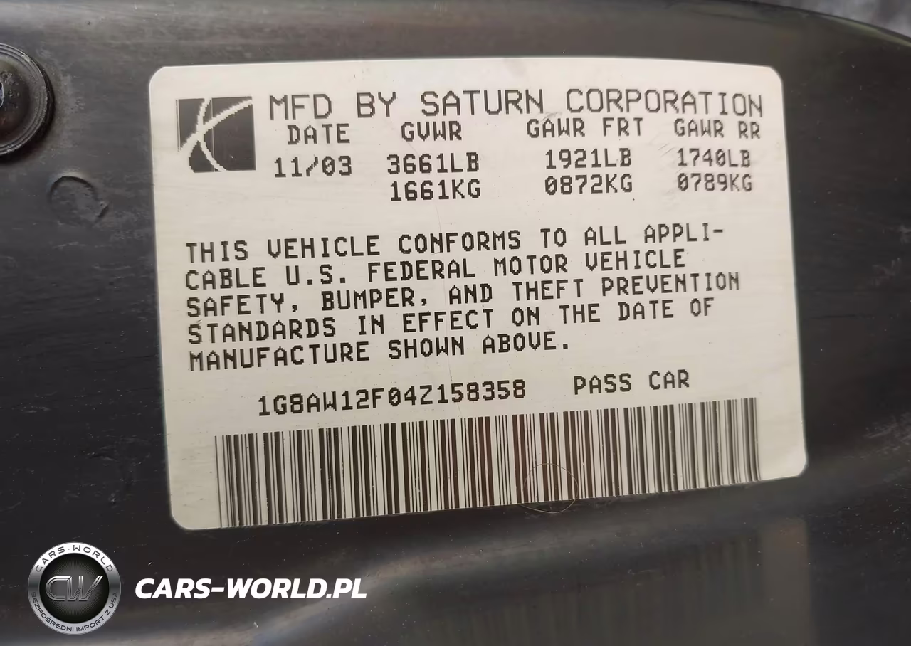 2004 Saturn Ion 3 VIN:1G8AW12F04Z158358 - 9