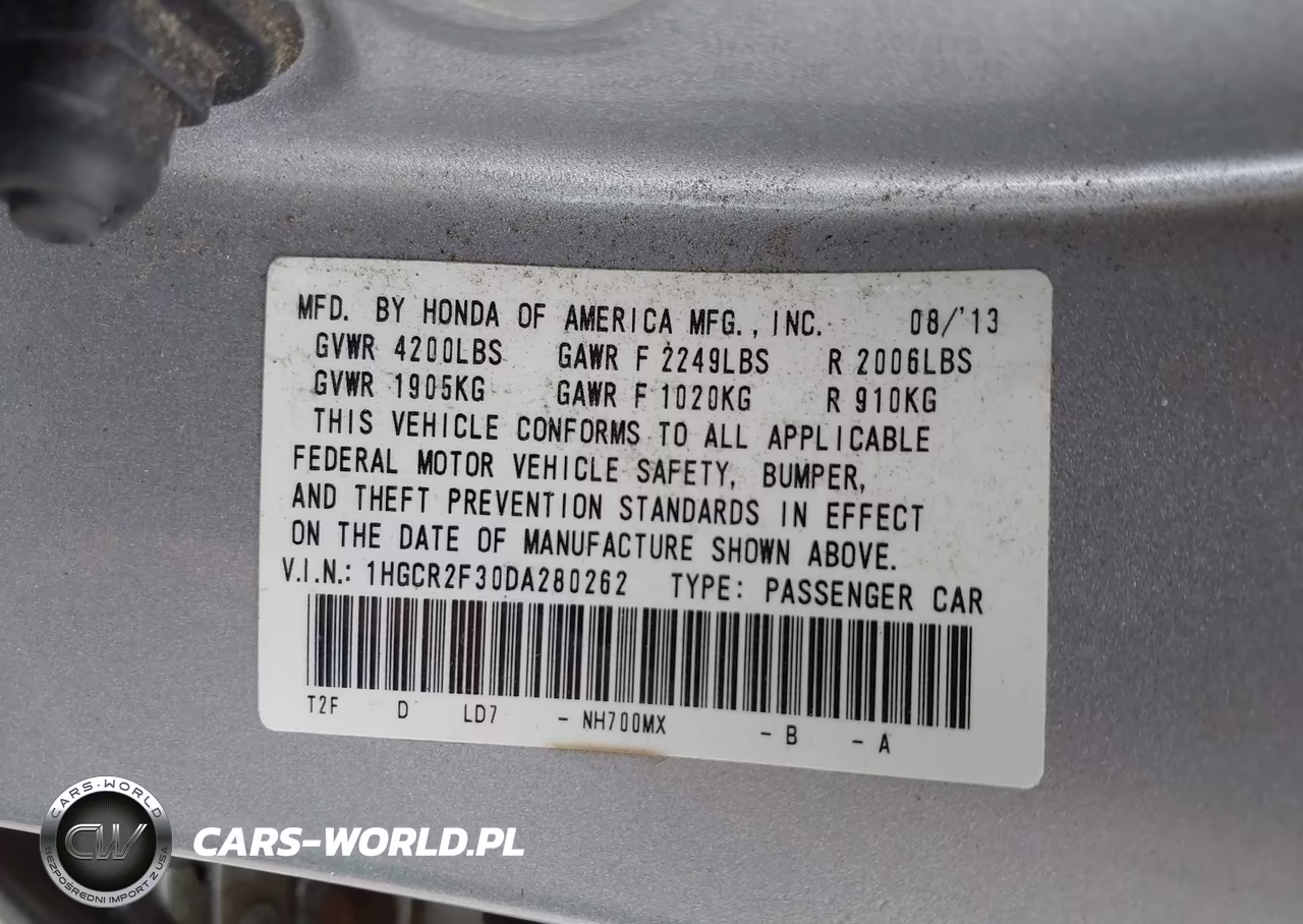 2013 Honda Accord Lx VIN:1HGCR2F30DA280262 - 9