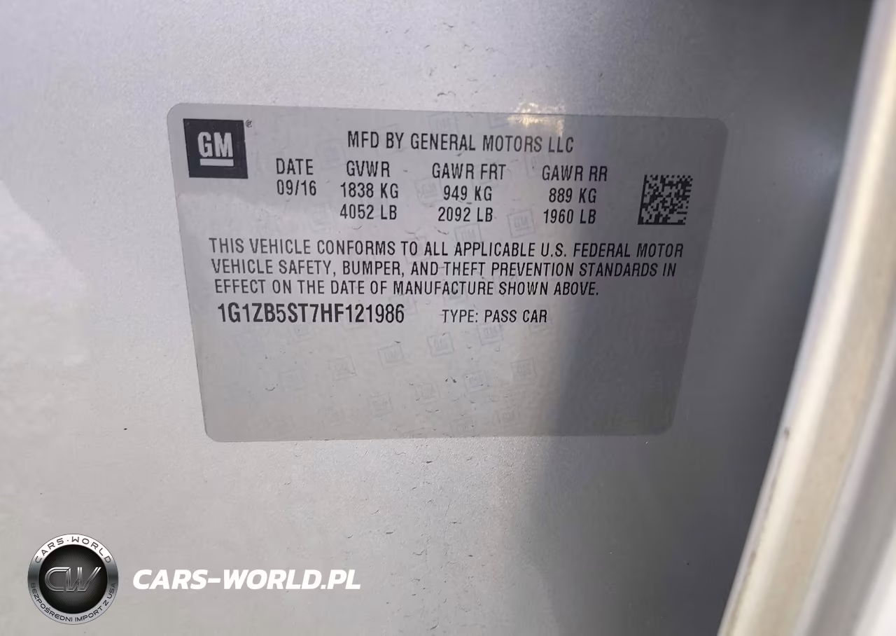 2017 Chevrolet Malibu Ls VIN:1G1ZB5ST7HF121986 - 9