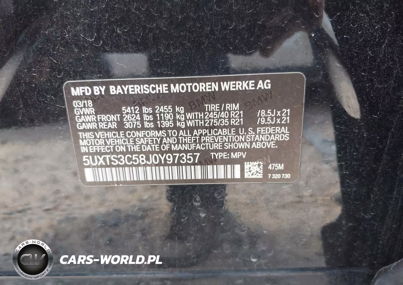 2018 BMW X3 M40I VIN:5UXTS3C58J0Y97357 - 9