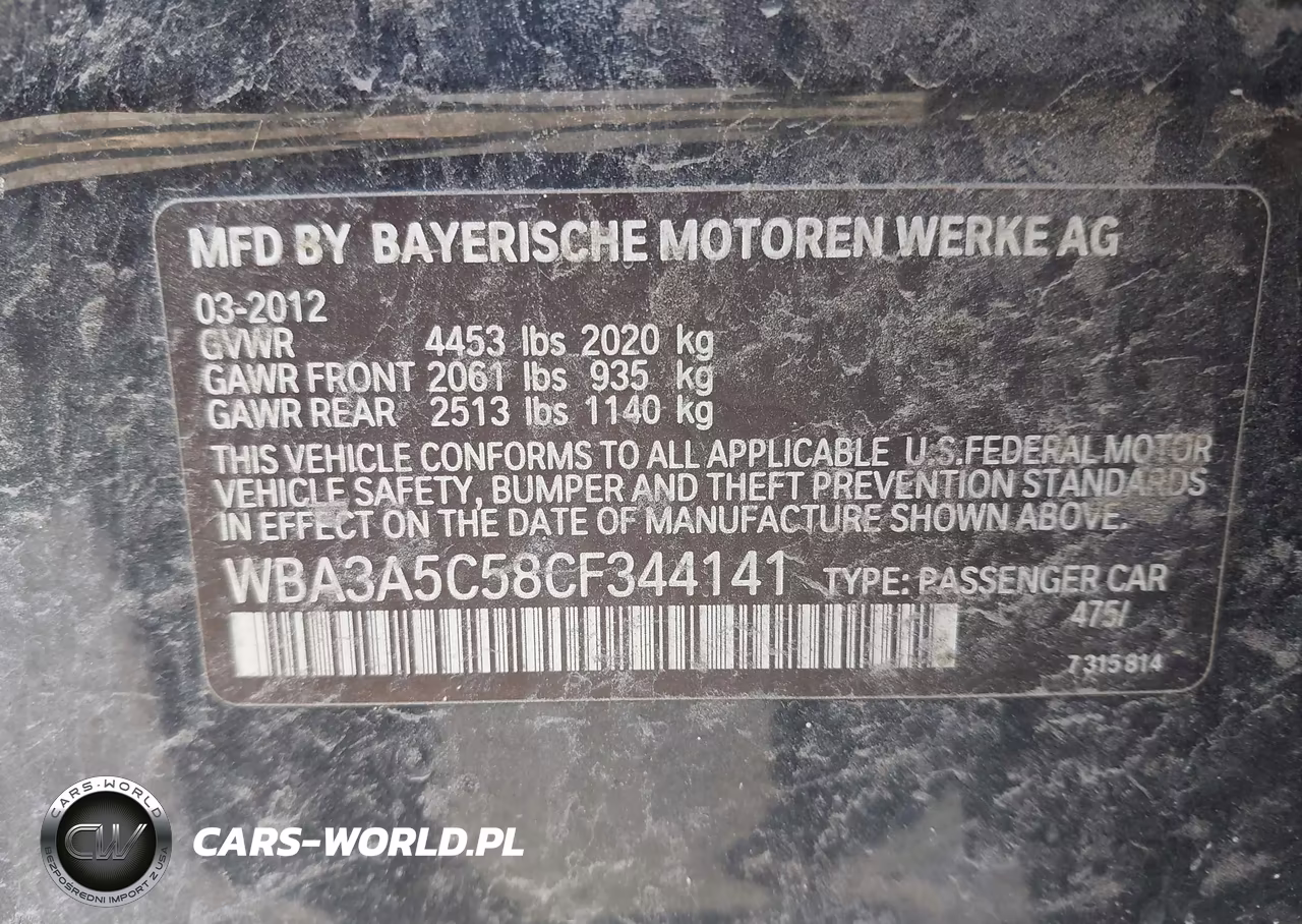 2012 BMW 328 I VIN:WBA3A5C58CF344141 - 9