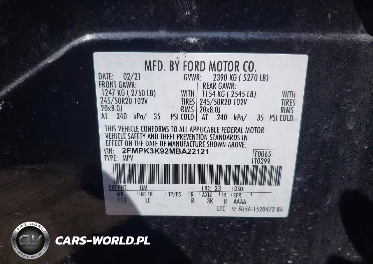 2021 Ford Edge Titanium VIN:2FMPK3K92MBA22121 - 9
