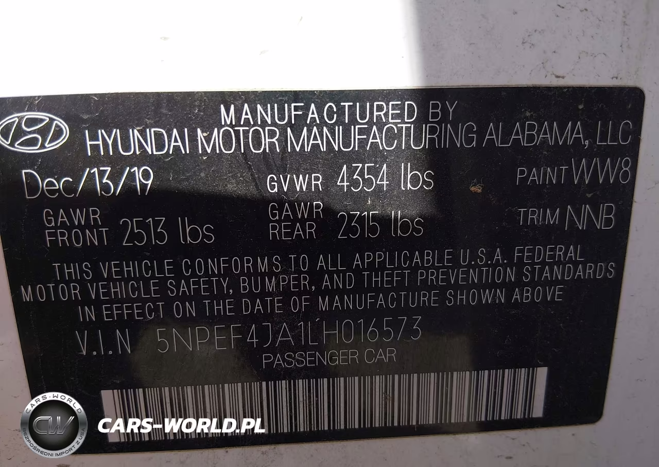 2020 Hyundai Sonata Sel VIN:5NPEF4JA1LH016573 - 9