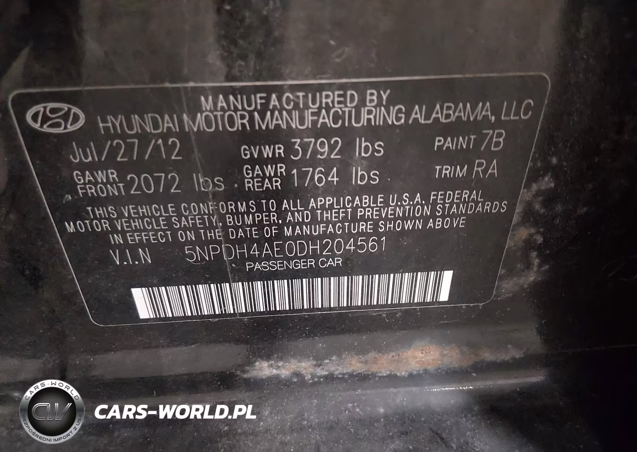 2013 Hyundai Elantra Gls VIN:5NPDH4AE0DH204561 - 9