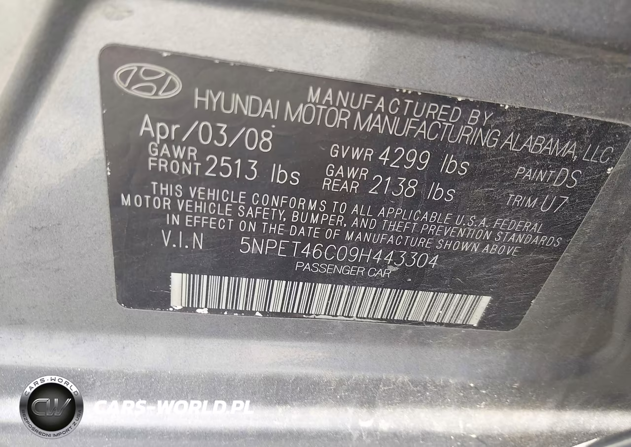 2009 Hyundai Sonata Gls VIN:5NPET46C09H443304 - 9
