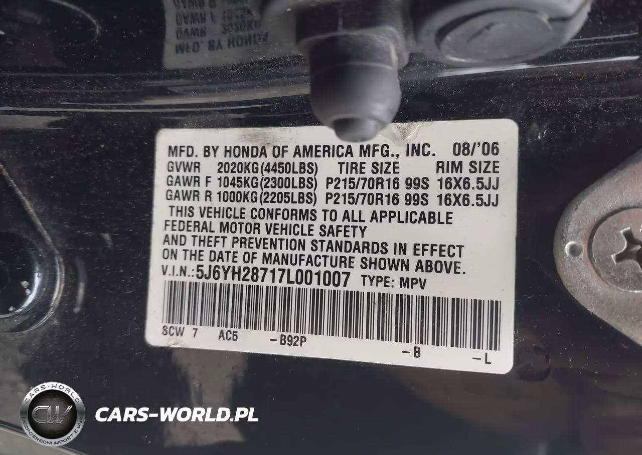 2007 Honda Element Ex VIN:5J6YH28717L001007 - 9