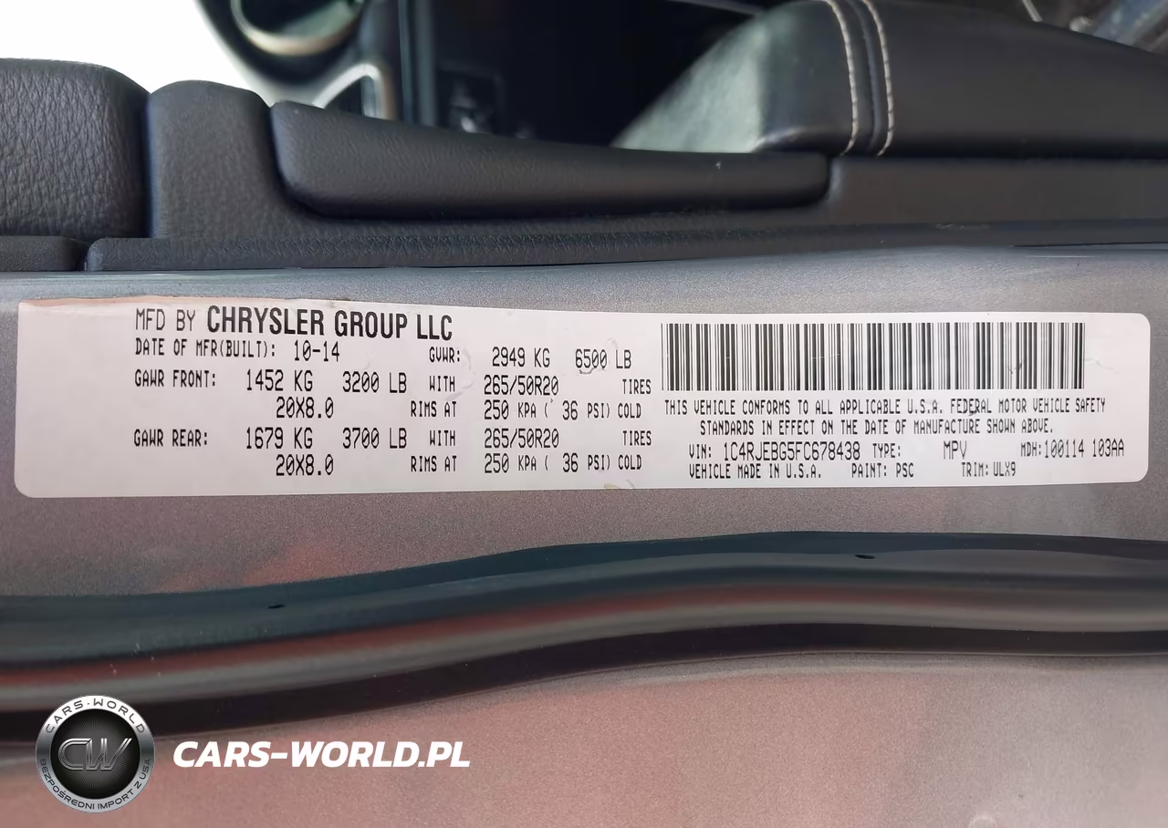 2015 Jeep Grand Cherokee Limited VIN:1C4RJEBG5FC678438 - 9