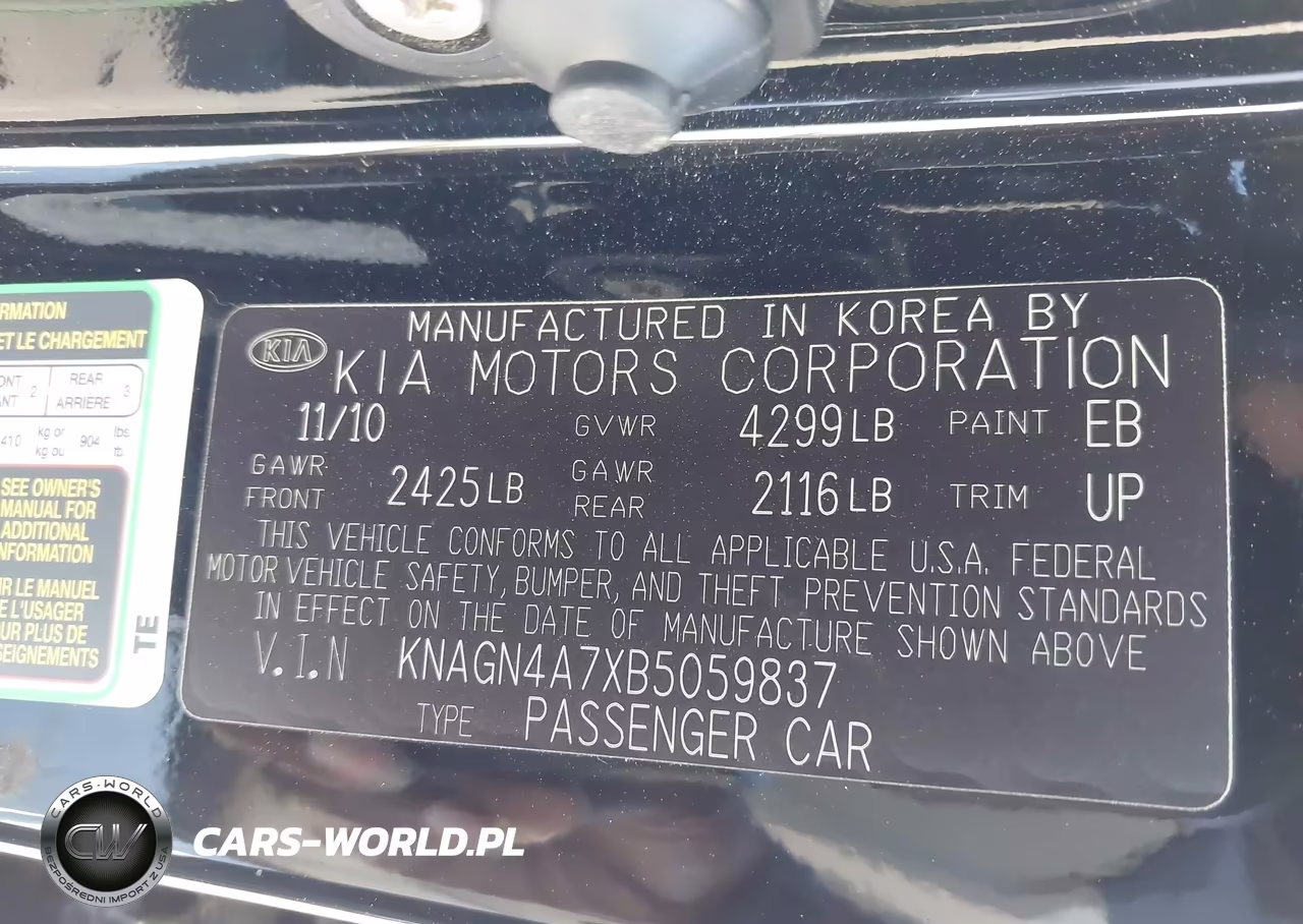 2011 Kia Optima Ex VIN:KNAGN4A7XB5059837 - 9