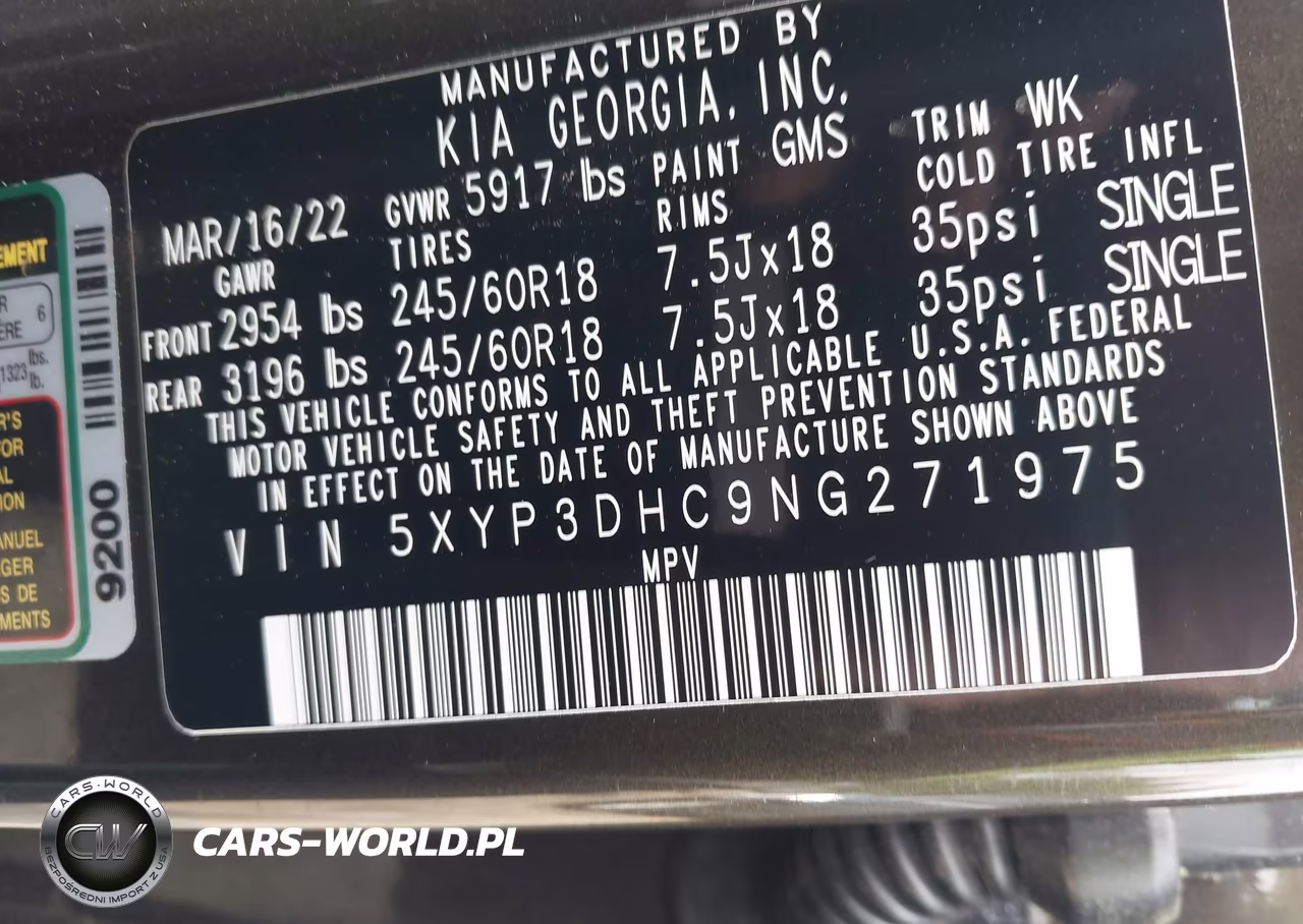 2022 Kia Telluride Ex VIN:5XYP3DHC9NG271975 - 9