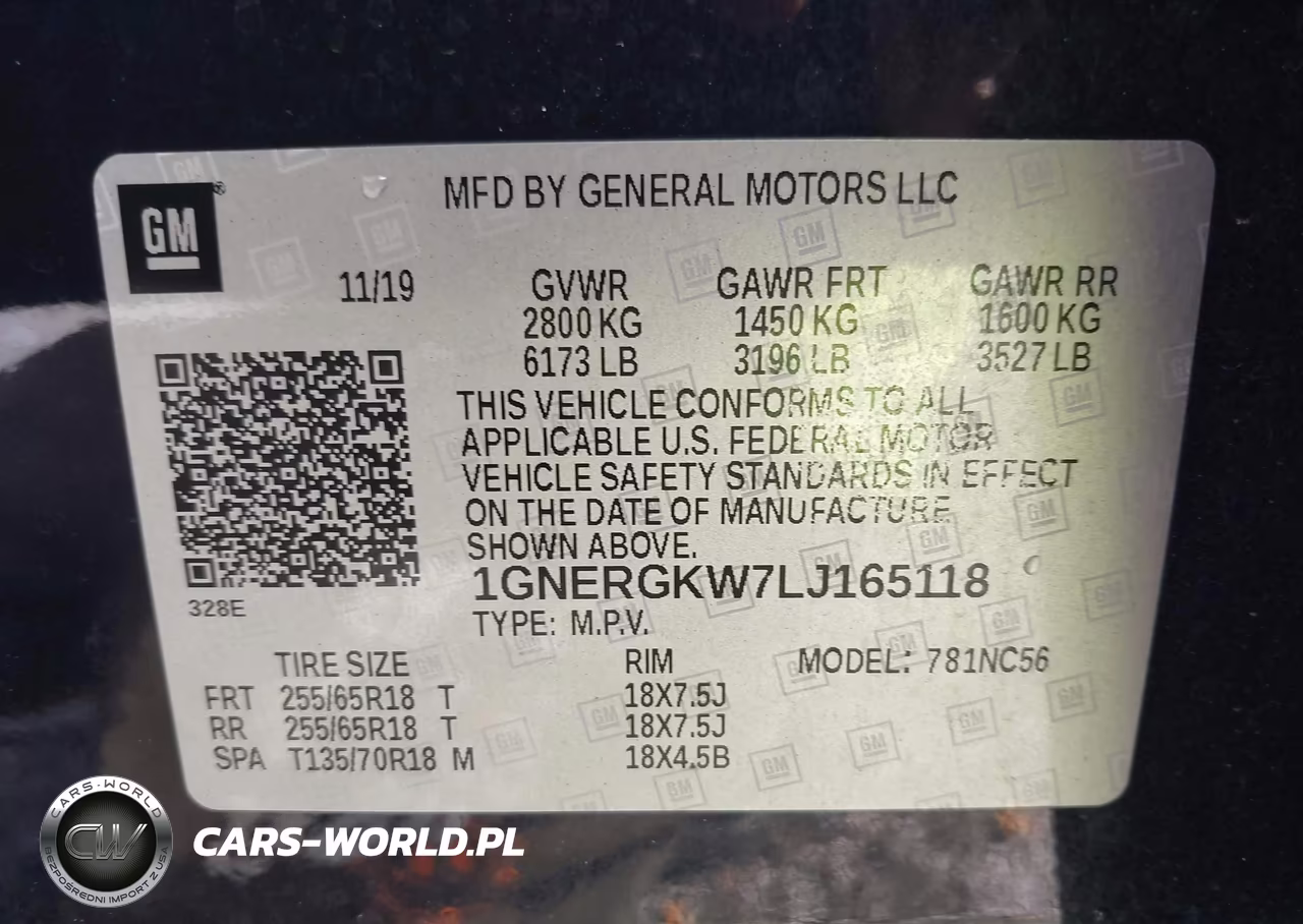 2020 Chevrolet Traverse Fwd Lt Cloth VIN:1GNERGKW7LJ165118 - 9