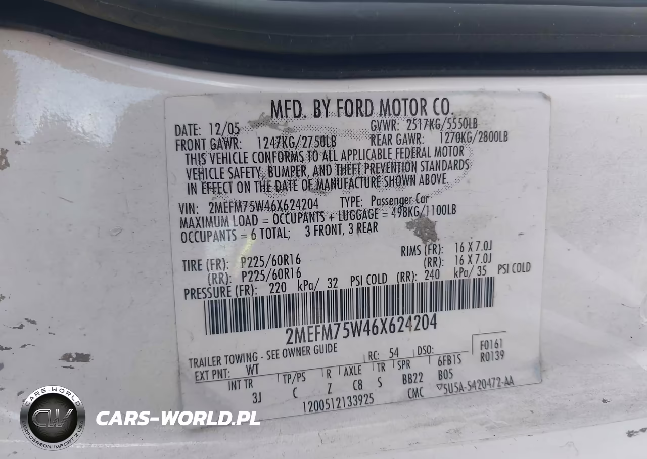 2006 Mercury Grand Marquis Ls VIN:2MEFM75W46X624204 - 9
