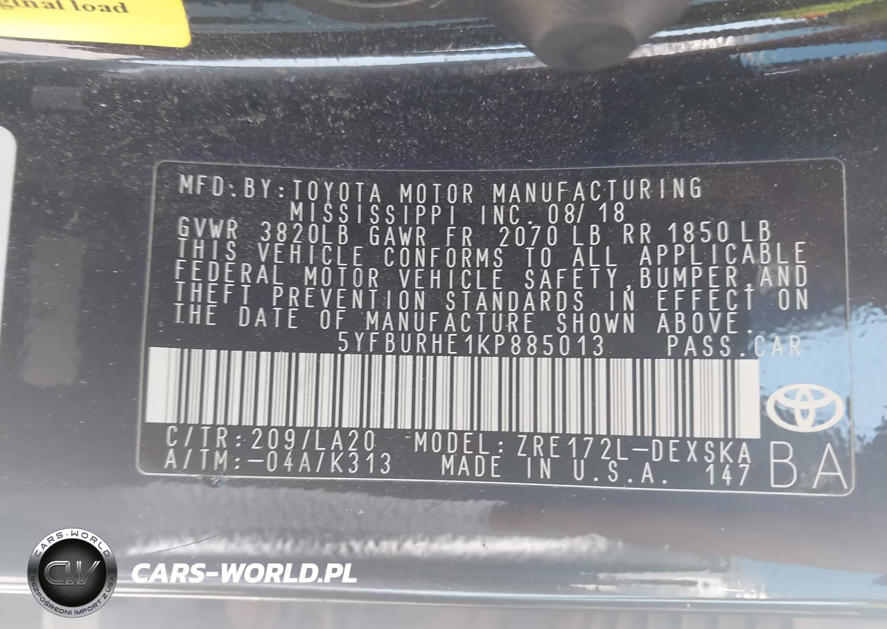 2019 Toyota Corolla Xse VIN:5YFBURHE1KP885013 - 9
