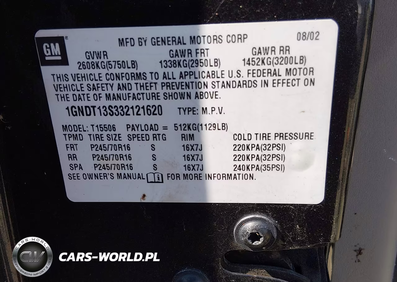 2003 Chevrolet Trailblazer Ls VIN:1GNDT13S332121620 - 9