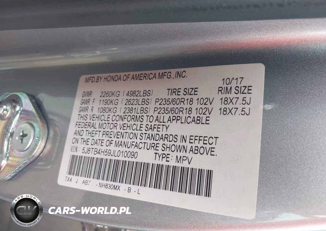 2018 Acura Rdx Technology Acurawatch Plus Packages-Technology Package VIN:5J8TB4H59JL010090 - 9