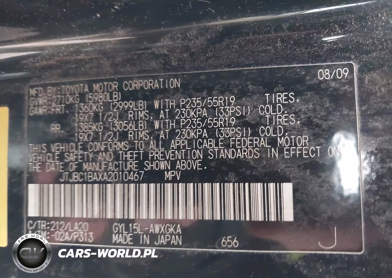 2010 Lexus Rx 450H VIN:JTJBC1BAXA2010467 - 9