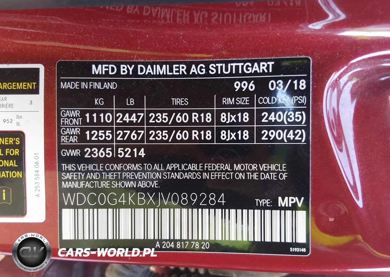 2018 Mercedes-Benz Glc 300 4Matic VIN:WDC0G4KBXJV089284 - 9