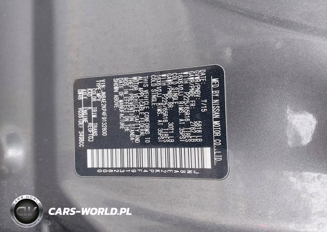 2015 Nissan Quest S VIN:JN8AE2KP4F9132800 - 9