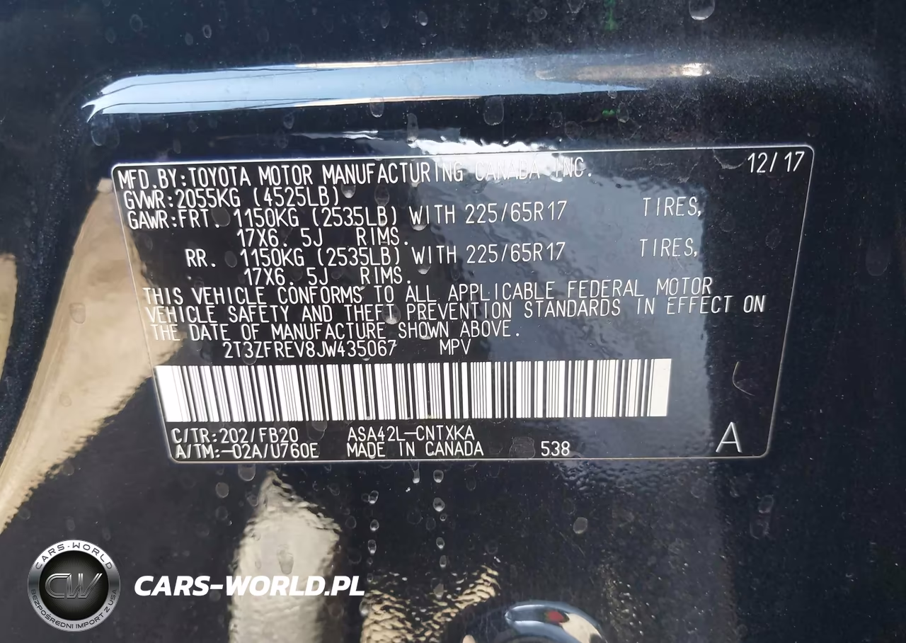 2018 Toyota Rav4 Le VIN:2T3ZFREV8JW435067 - 9
