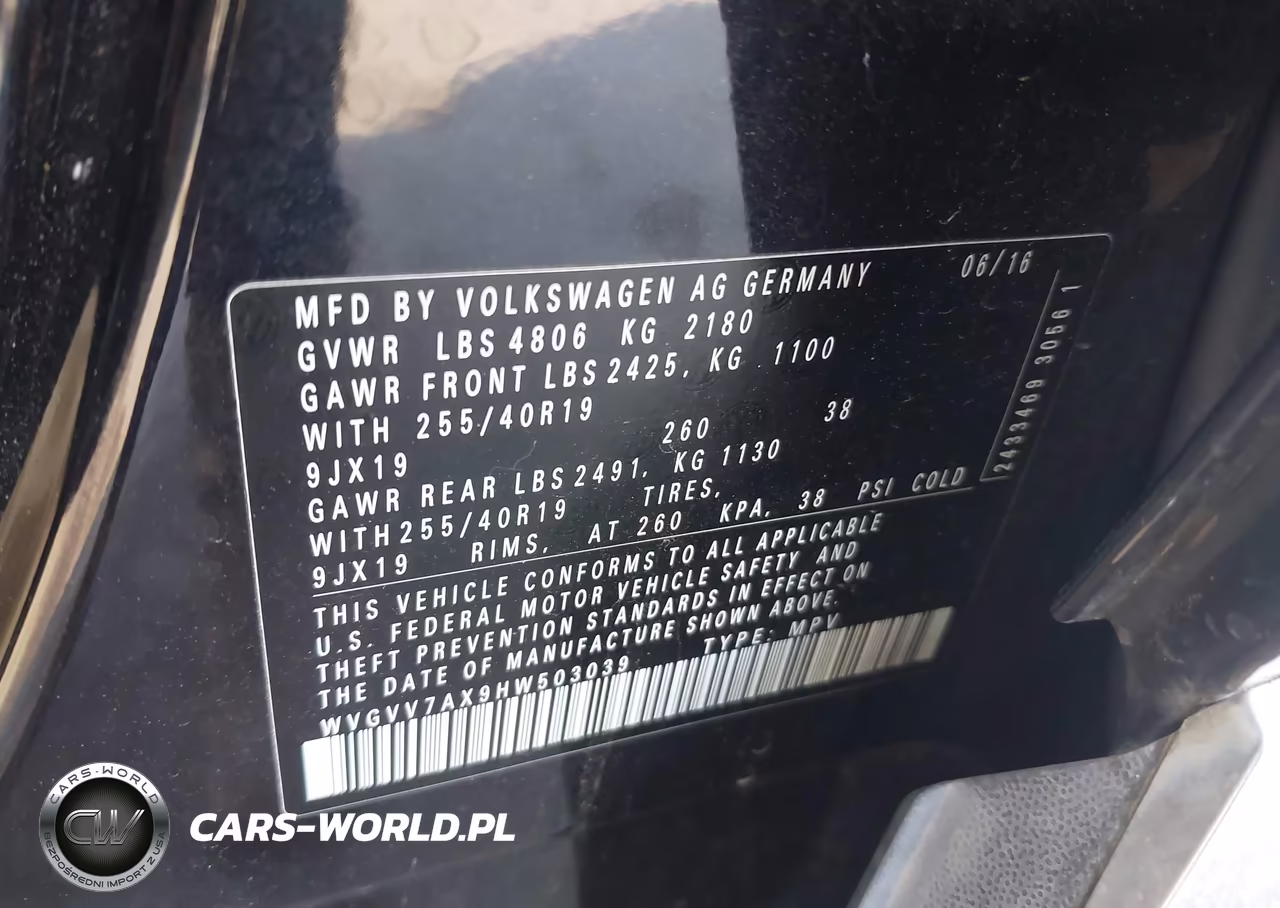 2017 Volkswagen Tiguan 2.0T Sel VIN:WVGVV7AX9HW503039 - 9