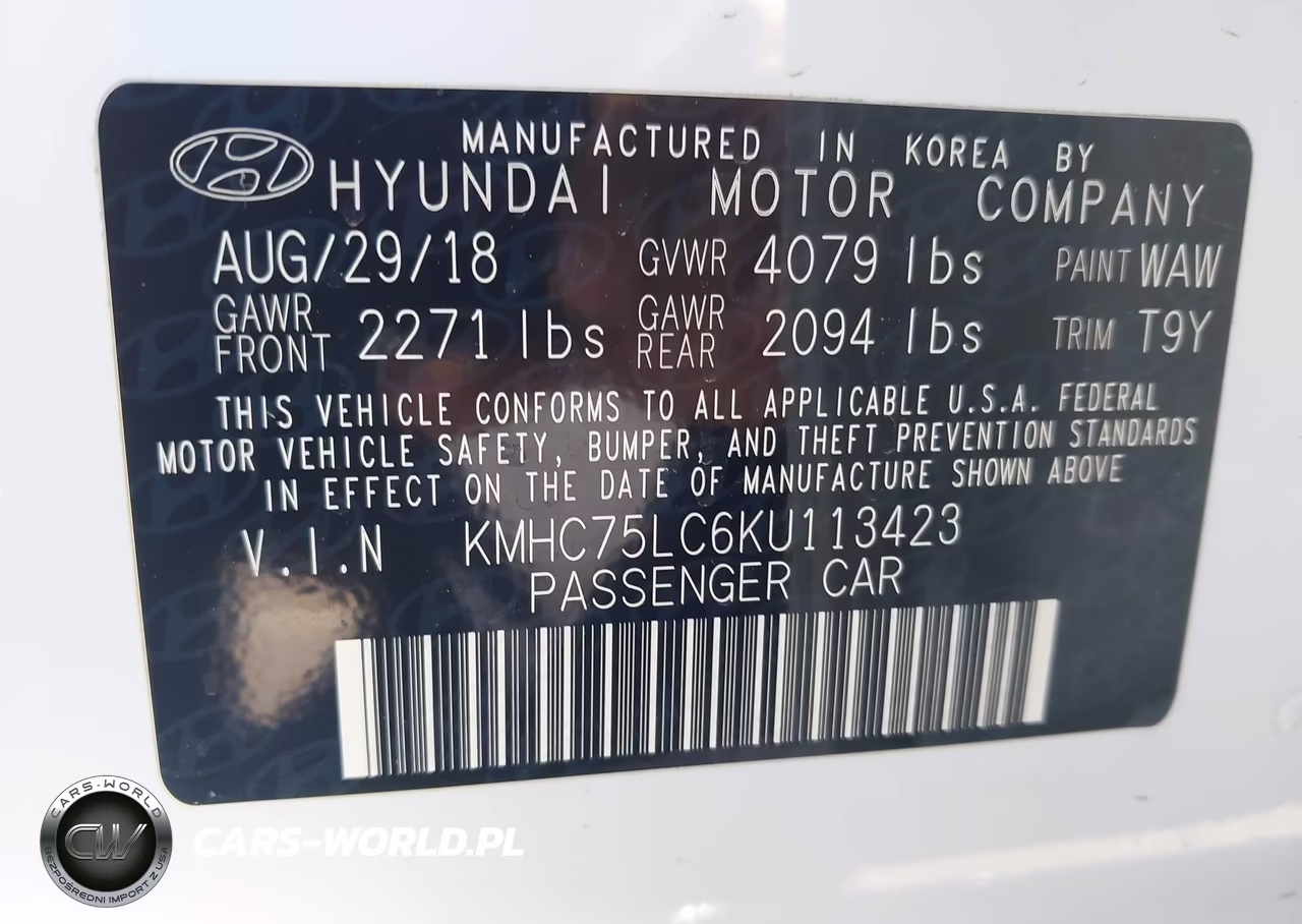 2019 Hyundai Ioniq Hybrid Sel VIN:KMHC75LC6KU113423 - 9