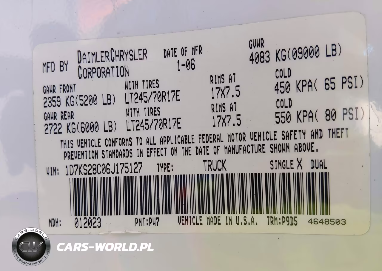 2006 Dodge Ram 2500 St VIN:1D7KS28C06J175127 - 9