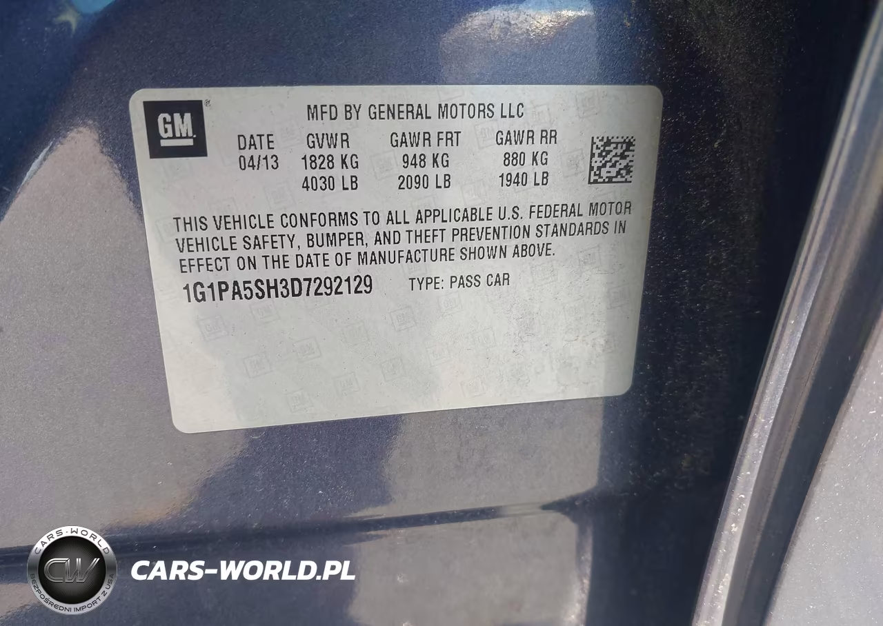 2013 Chevrolet Cruze Ls Auto VIN:1G1PA5SH3D7292129 - 9