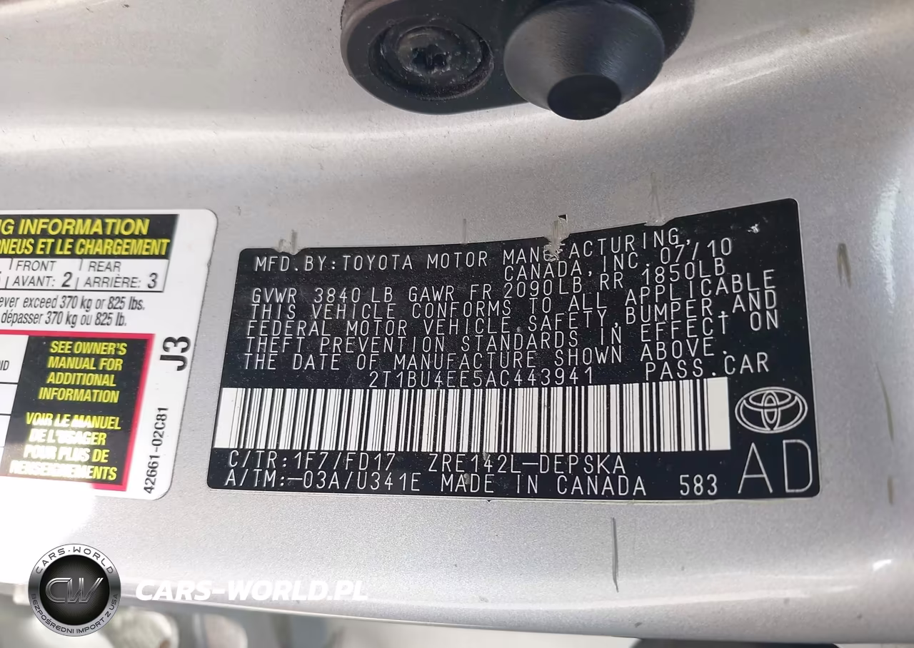 2010 Toyota Corolla S VIN:2T1BU4EE5AC443941 - 9