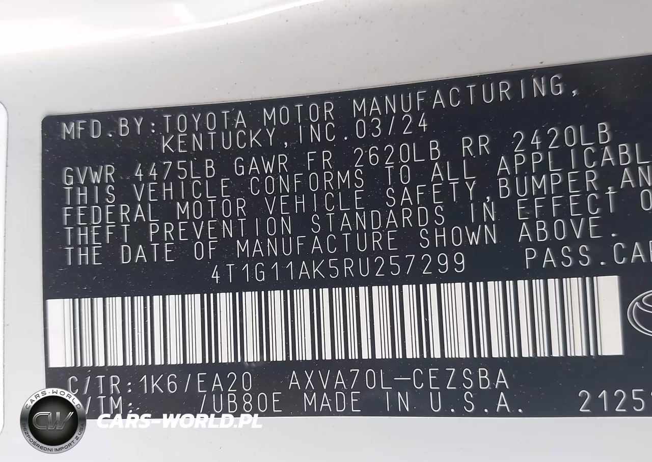 2024 Toyota Camry Se VIN:4T1G11AK5RU257299 - 9